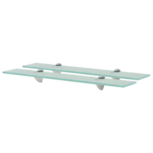 vidaXL Floating Shelves 2 pcs Glass 23.6"x7.9" 0.3"