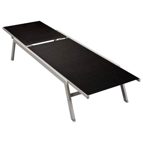 vidaXL Sun Lounger Steel and Textilene Black