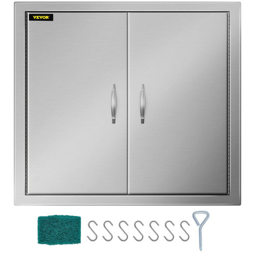 VEVOR Outdoor Kitchen Access 26"x 24" Wall Construction Stainless Steel Flush Mount for BBQ Island,