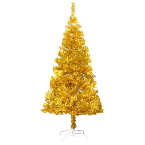 vidaXL Artificial Christmas Tree with Stand Gold 4 ft PET