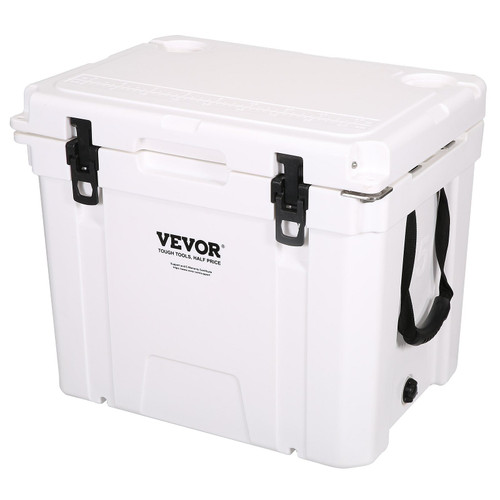 VEVOR Insulated Portable Cooler, 45 qt, Holds 45 Cans, Ice Retention Hard Cooler with Heavy Duty Ha