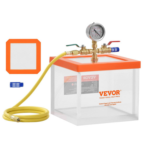 VEVOR 2 Gallon Vacuum Chamber, Upgraded Multipurpose Acrylic Vacuum Degassing Chamber, Transparent 