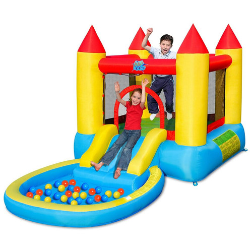 Inflatable Kids Slide Bounce House with 580w Blower - Color: Multicolor