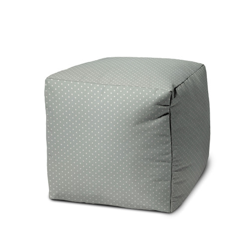 17" Green Cube Polka Dots Indoor Outdoor Pouf Cover