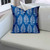 14" X 14" Blue And White Zippered Tropical Throw Indoor Outdoor Pillow