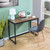 Small Home Office Modern Laptop Computer Desk Table Metal Frame Brown Wood Top