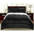 Full Size 3 Piece Ultra Soft Sherpa Wrinkle Resistant Comforter Set in Black