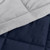 Full/Queen 3-Piece Microfiber Reversible Comforter Set in Navy Blue and Grey