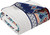 King size 4 Piece Cotton Blue White Boho Geometric Reversible Quilt Set