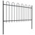 vidaXL Garden Fence with Hoop Top Steel 27.9' Black