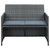 vidaXL 2 Seater Patio Sofa with Cushions Gray Poly Rattan