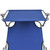 vidaXL Folding Sun Lounger with Canopy Blue Aluminum