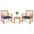 3 Pieces Outdoor Furniture Set with Soft Seat Cushions-Navy - Color: Navy