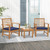 3 Pieces Outdoor Furniture Set with Soft Seat Cushions-Navy - Color: Navy