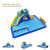 6-in-1 Inflatable Water Slide Jumping House without Blower - Color: Blue