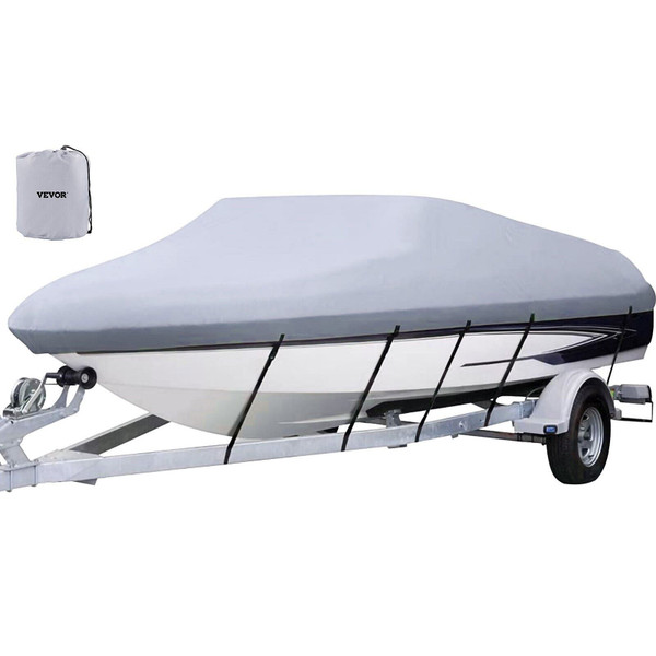 VEVOR Waterproof Boat Cover, 20'-22' Trailerable Boat Cover, Beam Width up to 106" v Hull Cover Hea