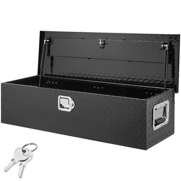 VEVOR Heavy Duty Aluminum Truck Bed Tool Box, Diamond Plate Tool Box with Side Handle and Lock Keys