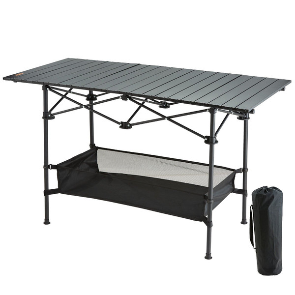 VEVOR Folding Camping Table, Outdoor Portable Side Tables, Lightweight Fold Up Table, Aluminum & St
