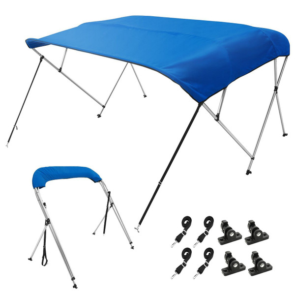 VEVOR 4 Bow Bimini Top Boat Cover, 900D Polyester Canopy with 1" Aluminum Alloy Frame, Waterproof a