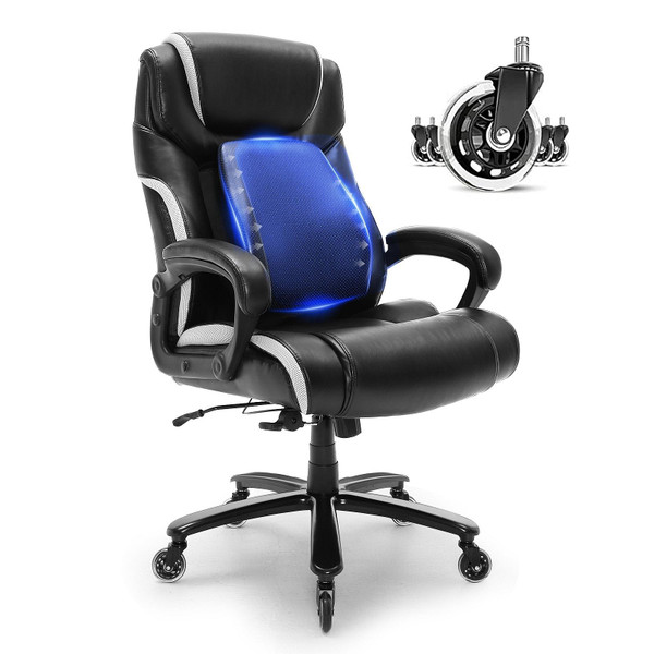 VEVOR Heavy Duty Executive Office Chair with Cutting-edge Adjustable Lumbar Support for Long Hours,