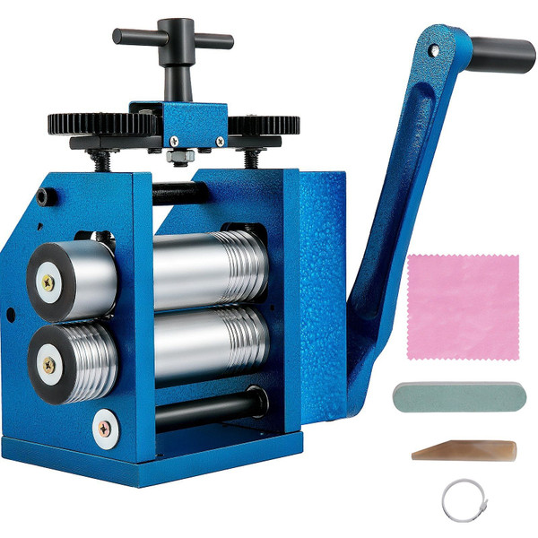 VEVOR Rolling Mill 4.4"/112mm Jewelry Rolling Mill Machine Gear Ratio 1:2.5 Wire Roller Mill 0.1-7m