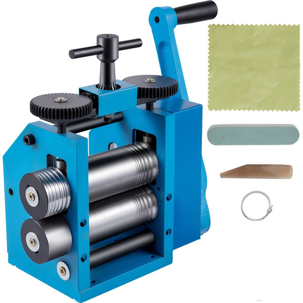 VEVOR Rolling Mills 3"/76mm Jewelry Rolling Mill Machine Gear Ratio 1:2.5 Wire Roller Mill 0.1-7mm 