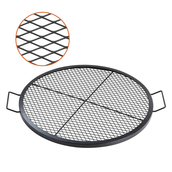 VEVOR X-Marks Fire Pit Grill Grate, Round Cooking Grate, Heavy Duty Steel Campfire BBQ Grill Grid w