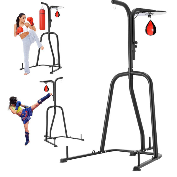 VEVOR 2 in 1 Punching Bag Stand, Steel Heavy Duty Workout Equipment, Adjustable Height Boxing Punch