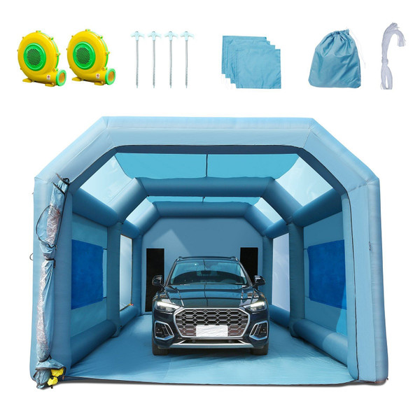 VEVOR Inflatable Paint Booth, 26x15x11ft Inflatable Spray Booth, High Powerful 750W+950W Blowers Sp