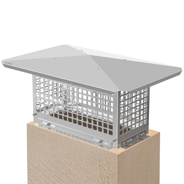 VEVOR Chimney Cap, 8" x 17" Flue Caps, 304 Stainless Steel Fireplace Chimney Cover, Adjustable Meta