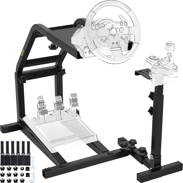 VEVOR Racing Simulator Cockpit Height Adjustable Racing Wheel Stand with fit for Logitech G25, G27,