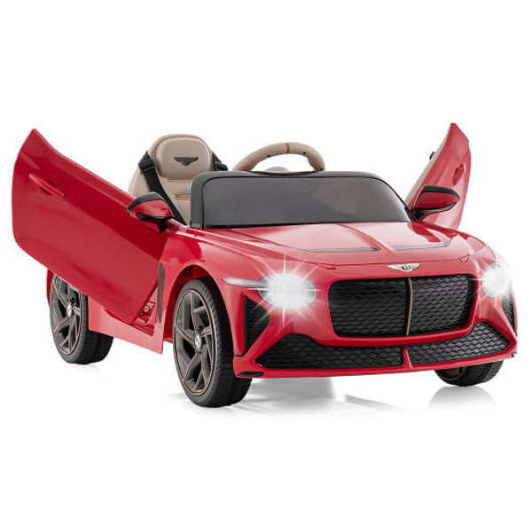 12V Battery Powered Licensed Bentley Bacalar Kids Ride-on Racer Car-Red - Color: Red