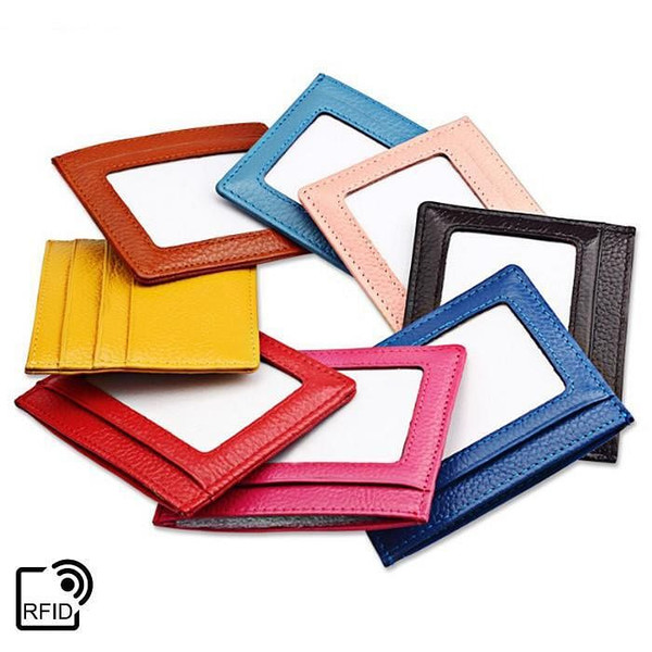 Color: Dark Brown - Skinny Mini RFID Safe Universal Minimal Wallet