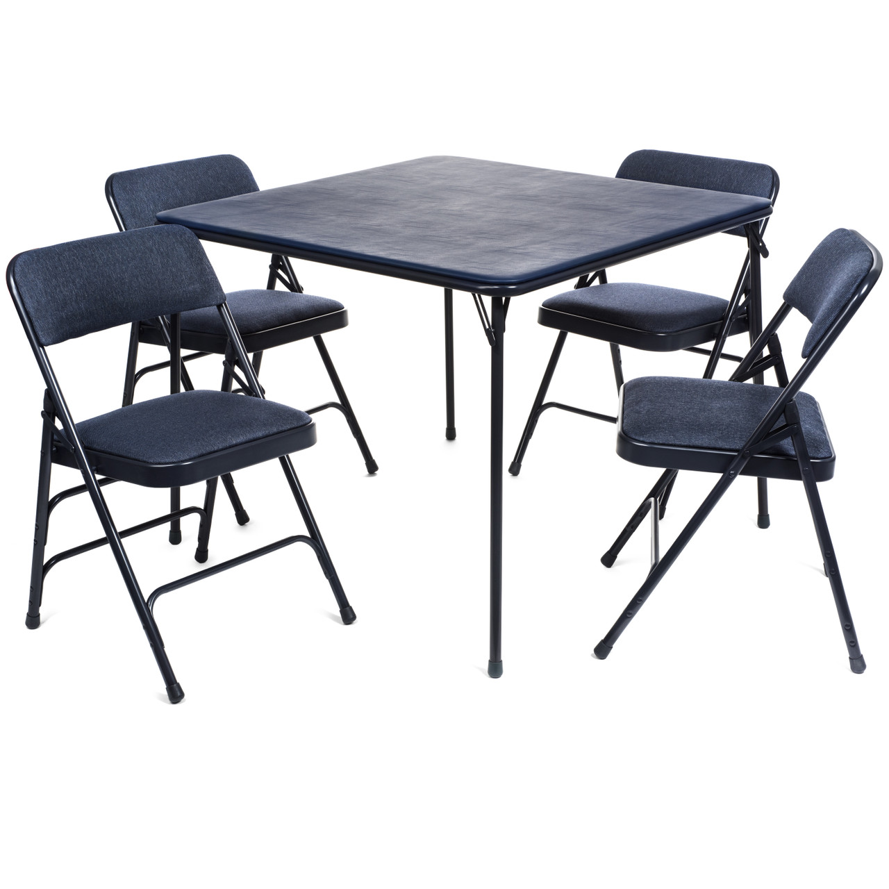 5pc XL Series Folding Card Table and Fabric Padded Chair Set