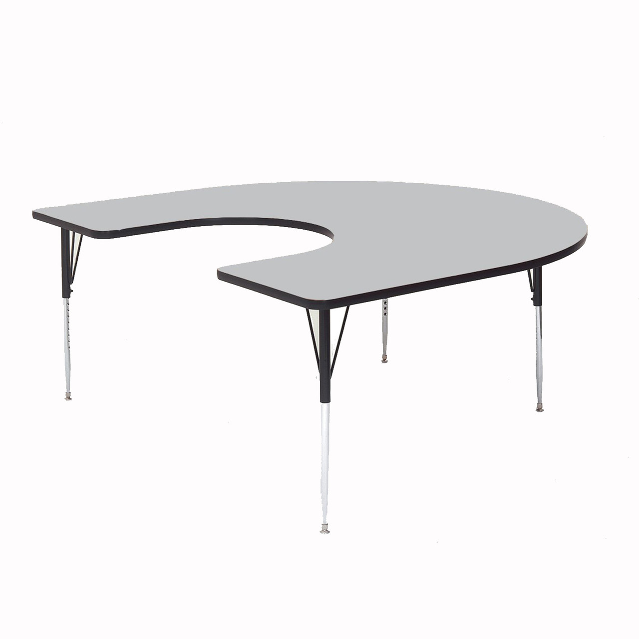 Correll Dry Erase 66 W x 60 D Horseshoe-Shaped Activity Table, Frosty  White