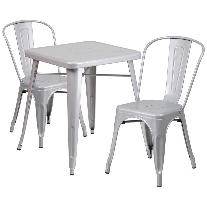 steel chair set of 3