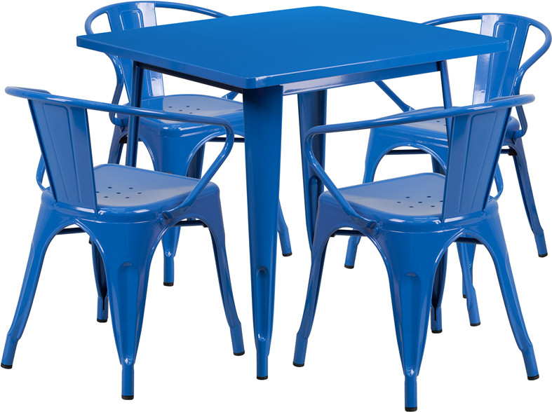 Indoor/Outdoor Cafe Metal 5 Piece set- 31.5