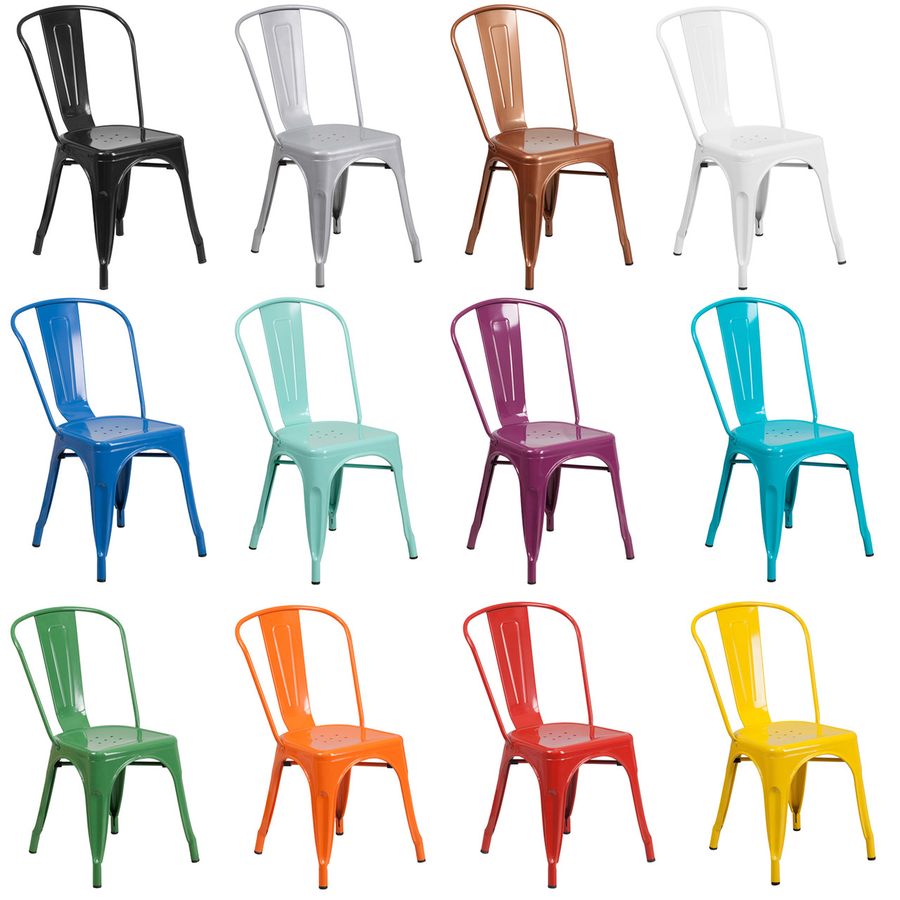 Indoor/Outdoor Metal Bistro Tolix Stacking Chairs