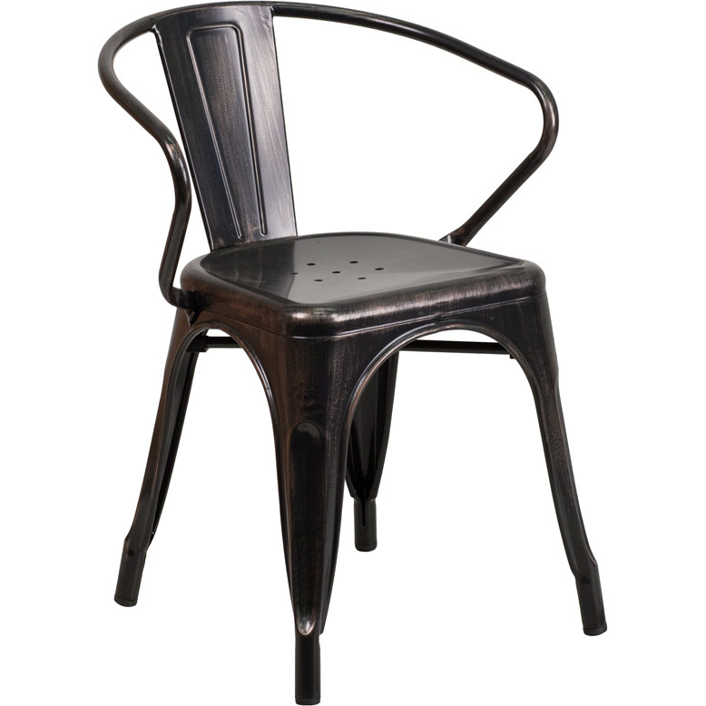 Indoor/Outdoor Metal Bistro Tolix Stacking Chairs with Arms