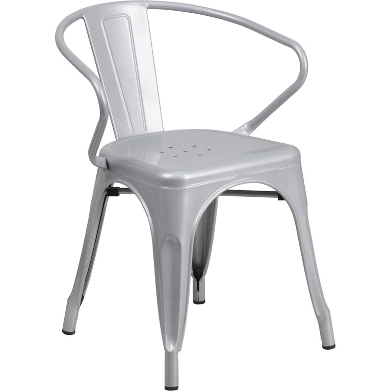 Indoor/Outdoor Metal Bistro Tolix Stacking Chairs with Arms