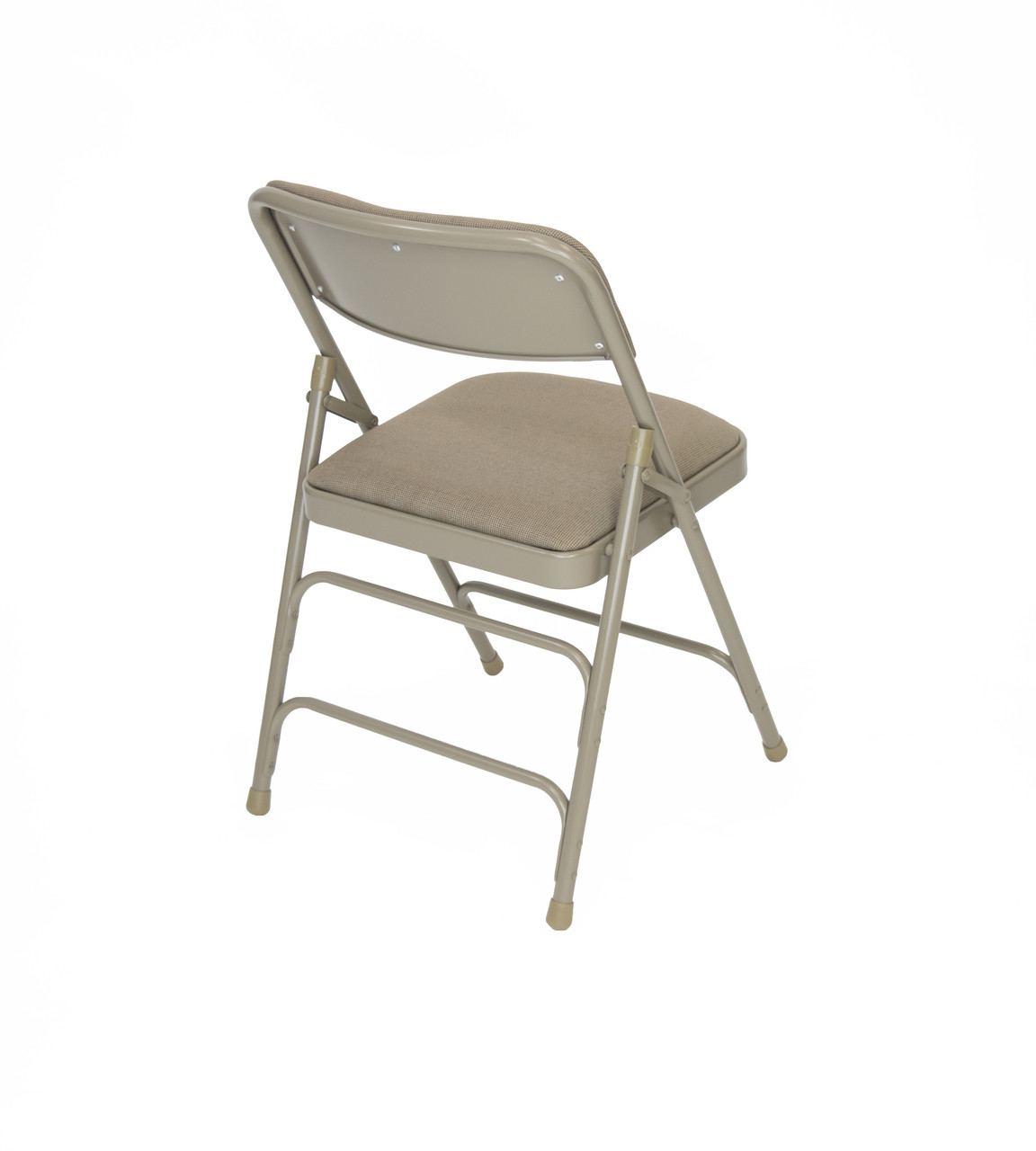 XL Series Commercial Fabric Padded Folding Chair, Triple Cross Bracing, Quad Hinging, 300 lb Tested, 4 Pack (Beige)