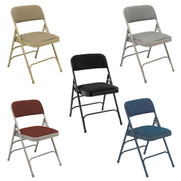XL Series 2-Inch Vinyl Padded Folding Chair, 2 Taller Back, Quad Hinging,  Triple Cross Braces 