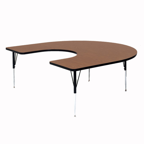 Correll 60W x 66L Horseshoe High Pressure Laminate Activity Table with  19 - 29 Adjustable Height Legs - USA Made 