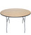 Luan 36" Round Wood Folding Table, Vinyl Edging, Bolt-Thru Top, Locking Steel Frame Luan 36" Round Wood Folding Table, Vinyl Edging, Bolt-Thru Top, Locking Steel Frame