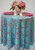 Chopin Damask Tablecloth Linen-Turquoise Pink Chopin Damask Tablecloth Linen-Turquoise Pink