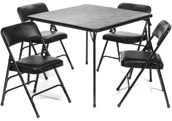 5pc XL Series Folding Card Table and Vinyl Padded Chair Set