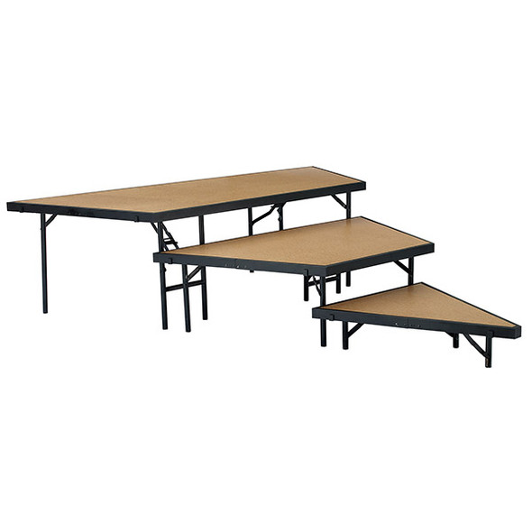 3-Level Portable Performance Stage Set With Hardboard Surface By National Public Seating (NP-SPSTHB)