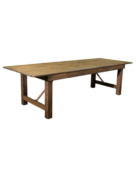 40"W x 108"L Rustic Wood Folding Farm Table