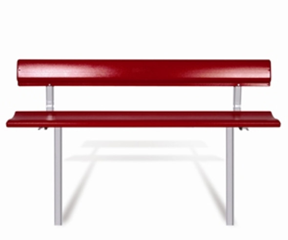 Southern PikNik 12" x 96" (8ft) Aluminum Permanent Bench with Backrest (SA-P96PMB12S)