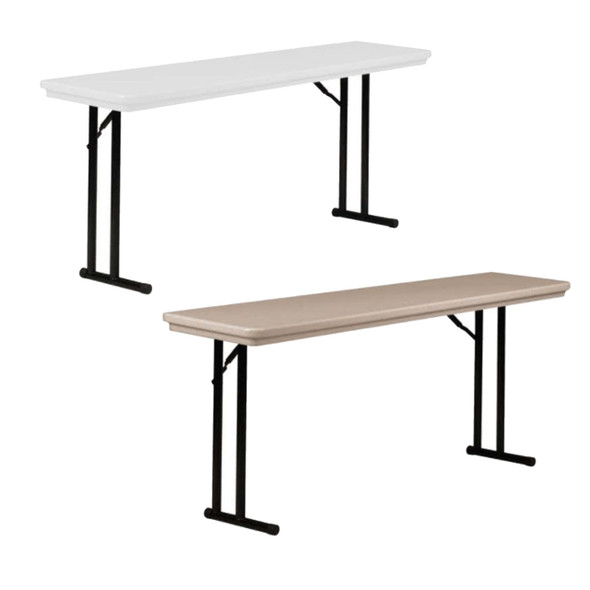 R-Series By Correll 18" x 72" (6ft) Seminar Plastic Folding Table, with Offset Leg